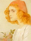 Anthony Frederick Sandys The Red Cap painting